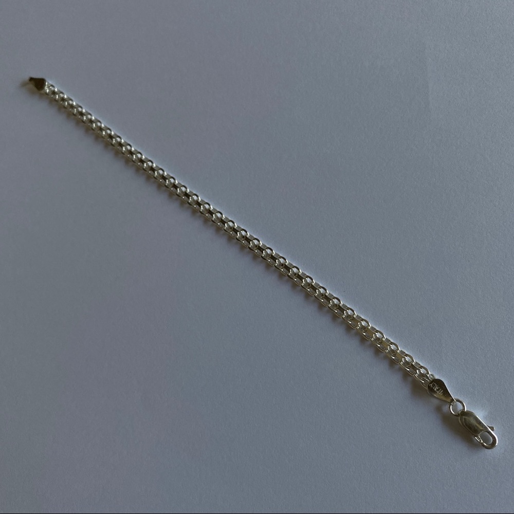 Italian Sterling Silver 925 Italy Chain Bracelet - Picture 3 of 8